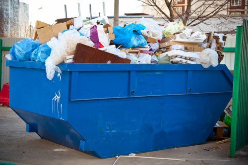 Commercial waste being sorted for recycling in Whitechapel