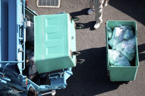 Materials being sorted on-site into recycling streams near a local transfer station